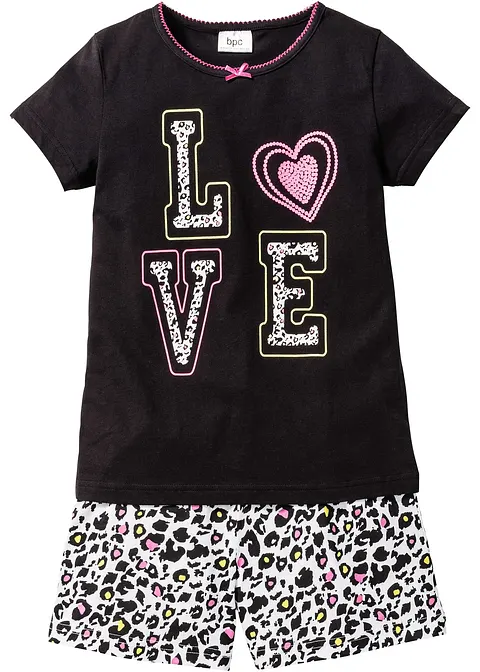 Shorty (2-tlg. Set) in schwarz von vorne - bonprix