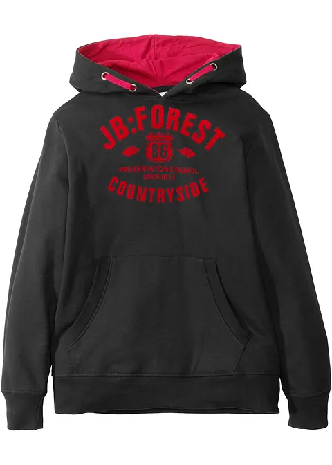 Kapuzensweatshirt in schwarz von vorne - bonprix