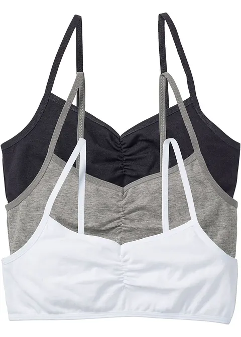 Bustier (3er Pack) in weiß von vorne - bonprix