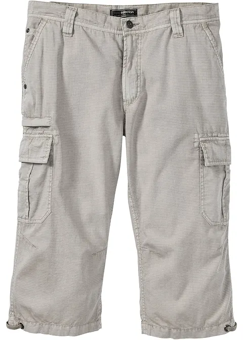 Cargo-Long-Bermuda, Regular Fit in grau von vorne - bonprix