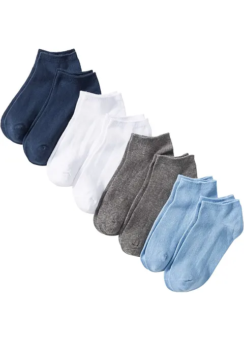 Sneakersocken mit Bio-Baumwolle (8er Pack) in weiß von vorne - bonprix