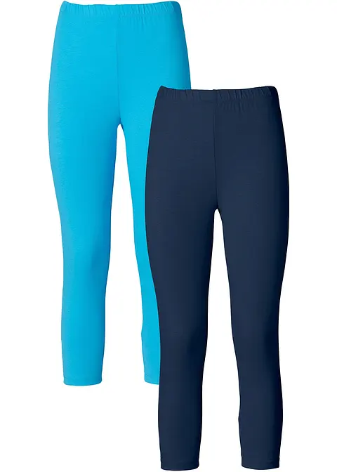 Capri-Leggings (2er-Pack) in blau - bonprix