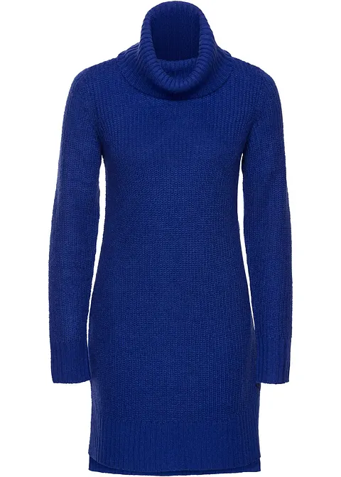 Long-Strickpullover in blau von vorne - bonprix