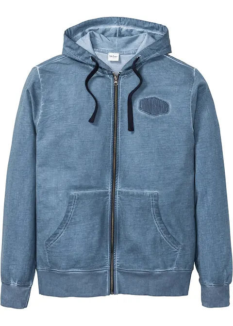 Kapuzen-Sweatjacke in blau von vorne - bonprix