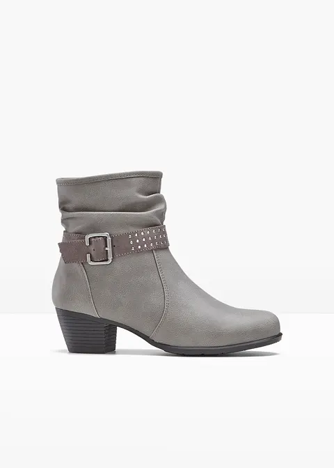 Stiefelette in grau von vorne - bonprix