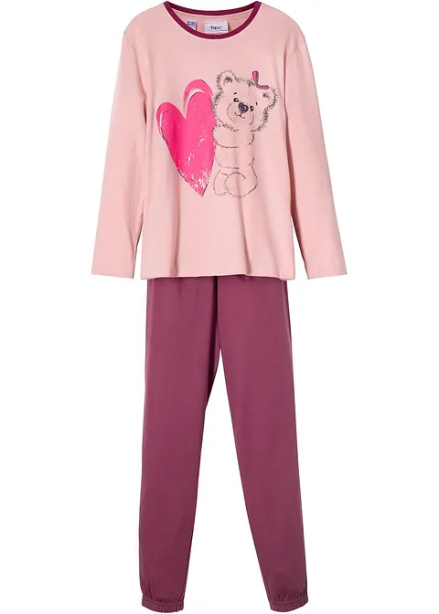 Pyjama mit Bio-Baumwolle (2-tlg. Set) in rosa - bonprix