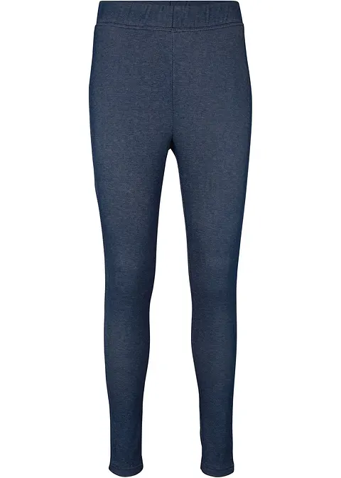 Thermo-Leggins in Jeansoptik in blau von vorne - bonprix