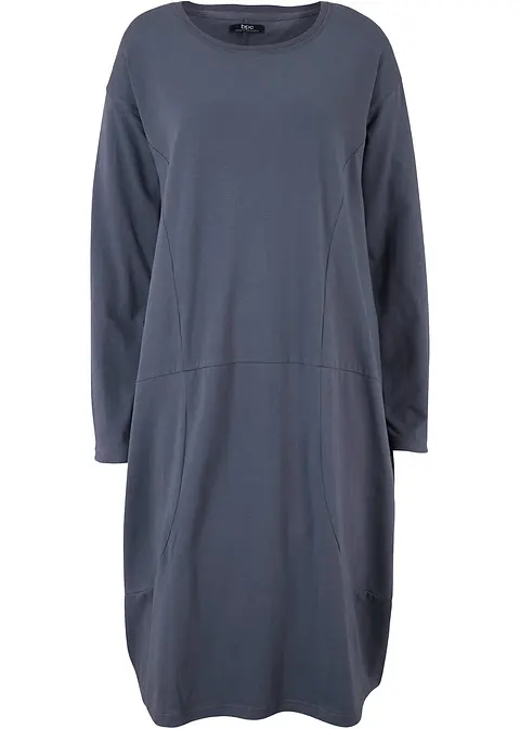 Baumwoll-Shirtkleid in O-Form in lila von vorne - bonprix