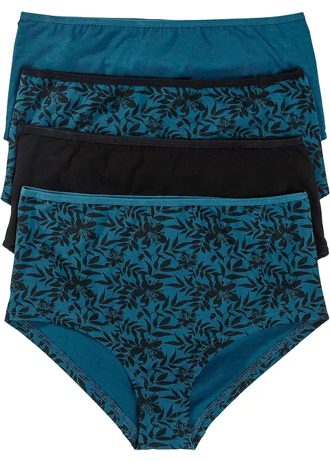 Maxipanty (4er Pack) mit Bio-Baumwolle in schwarz von vorne - bonprix