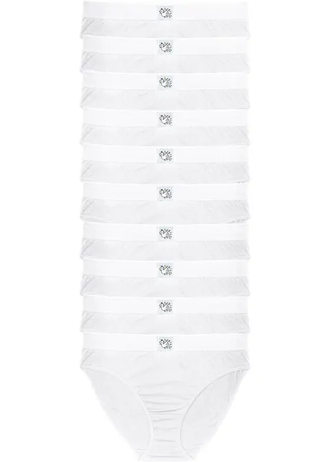 Slip (10er Pack) in weiß von vorne - bonprix