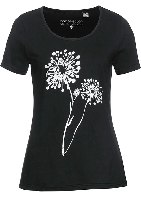 T-Shirt in schwarz von vorne - bonprix