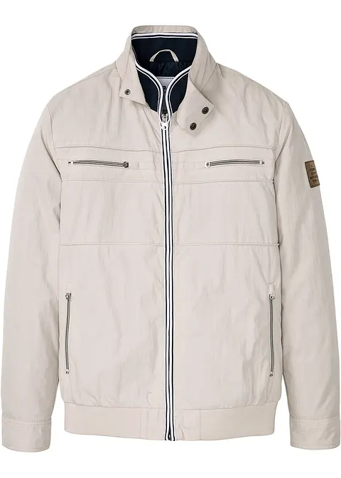 Übergangsjacke mit Stehkragen in grau von vorne - bonprix