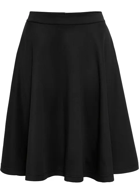 Rock aus festem Jersey Stoff in schwarz von vorne - bonprix