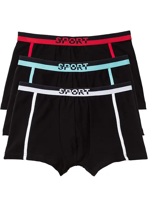 Boxershorts eng (3er Pack) in schwarz - bonprix