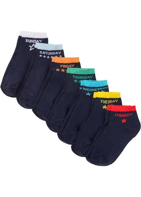 Kurzsocken mit Bio-Baumwolle (7er Pack) in blau - bonprix