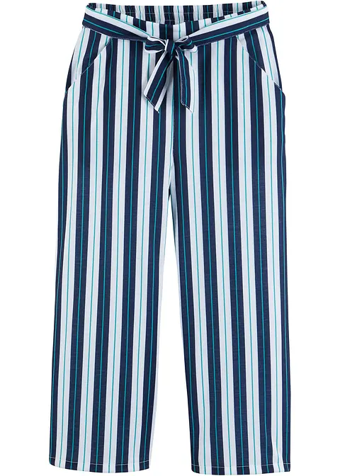 Palazzo-Hose mit elastischem Bund in blau von vorne - bonprix