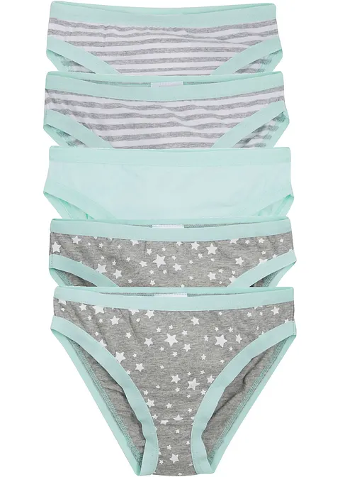 Slip (5er Pack) in grau von vorne - bonprix