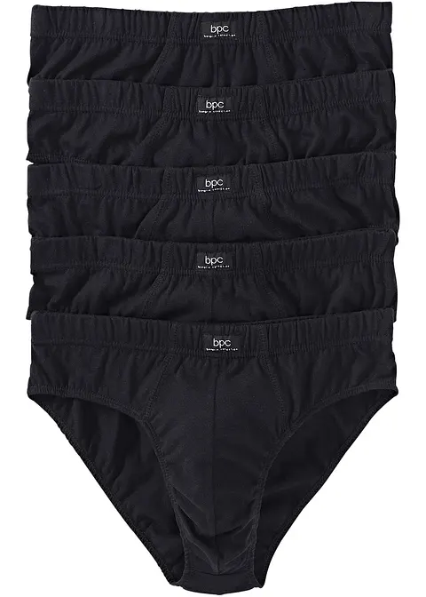 Maxislip (5er Pack) in schwarz von vorne - bonprix