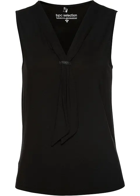 Top mit Schluppe in schwarz von vorne - bonprix