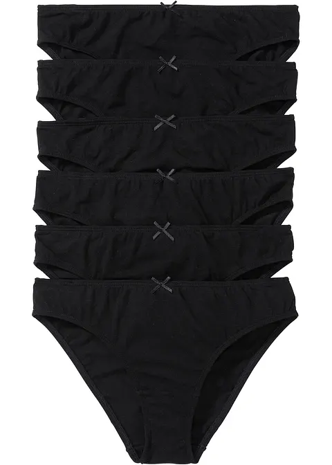 Slip (6er Pack) in schwarz von vorne - bonprix