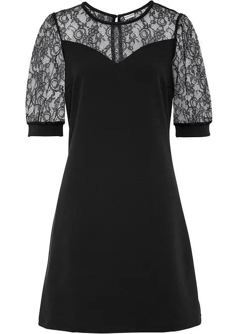 Minikleid in schwarz von vorne - bonprix