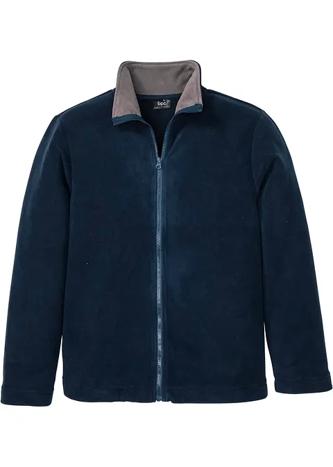 Fleecejacke in blau von vorne - bonprix