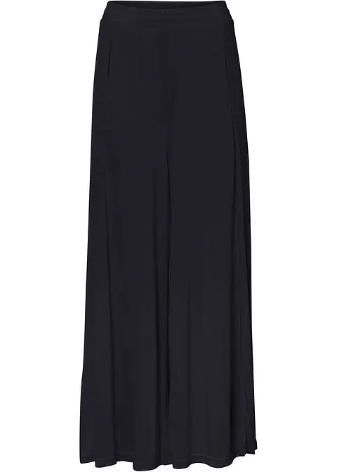 Jersey-Culotte mit weitem Bein in schwarz von vorne - bonprix