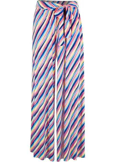 Jersey-Palazzohose aus softem Viskose-Mix in pink von vorne - bonprix