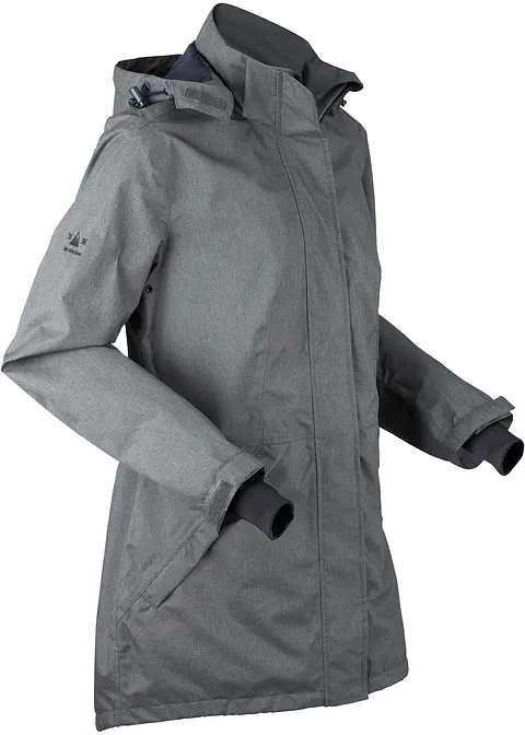 Funktions-Parka, wasserdicht in grau von der Seite - bonprix