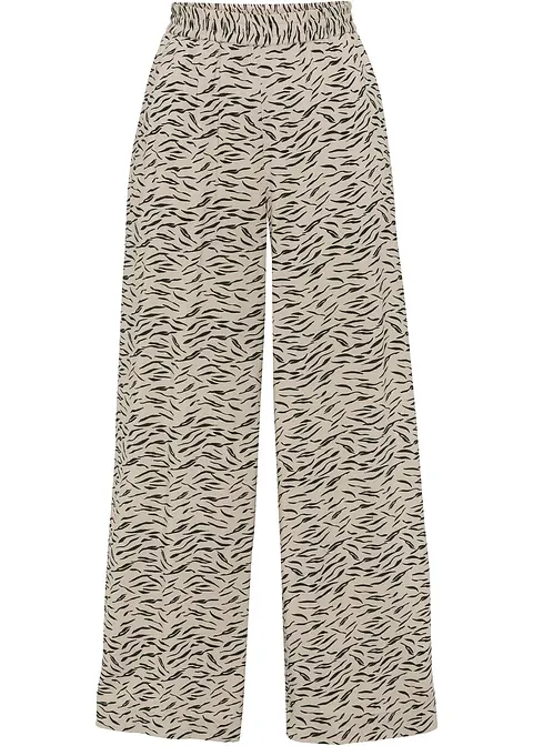 Bedruckte Palazzo-Hose in beige von vorne - bonprix