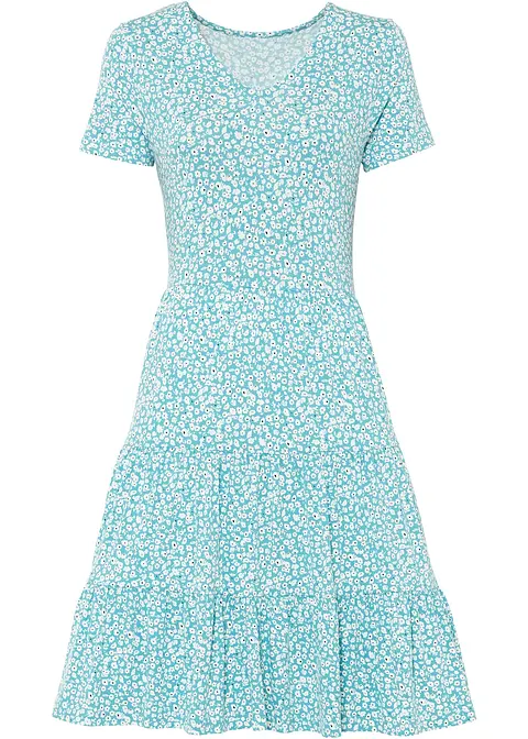 Jerseykleid aus Viskose-Mix in blau von vorne - bonprix