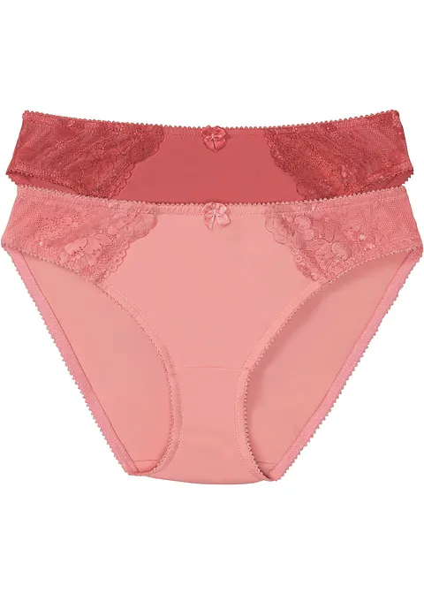 Slip (2er Pack) in rosa von vorne - bonprix