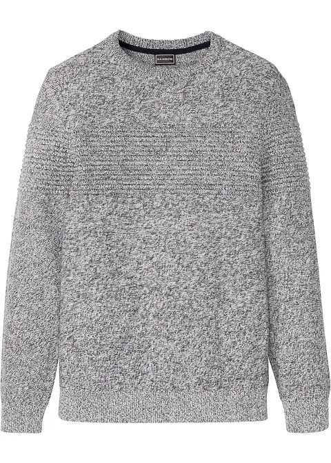 Pullover aus reiner Baumwolle in blau von vorne - bonprix