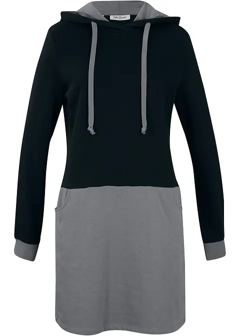 Sweatkleid in schwarz von vorne - bonprix