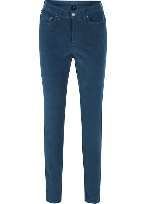 Stretch-Cordhose, Skinny in blau von vorne - John Baner JEANSWEAR