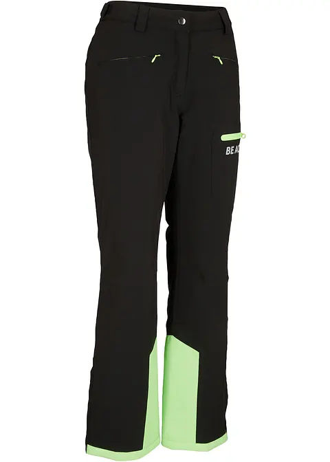 Ski Funktions-Thermohose mit Schneefang, wasserdicht, Straight in schwarz von vorne - bonprix