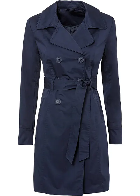 Trenchcoat in blau von vorne - bonprix