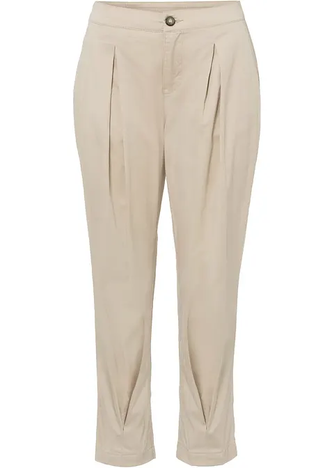 7/8 Bundfaltenhose in beige von vorne - RAINBOW