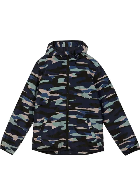 Jungen Camouflage Frühlingsjacke in blau von vorne - bpc bonprix collection