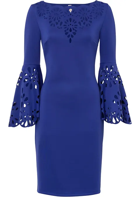 Kleid mit Cut-Outs in blau von vorne - BODYFLIRT boutique