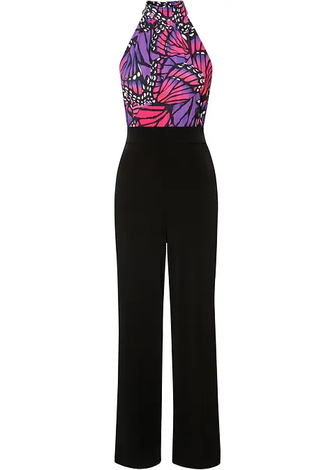 Jumpsuit in schwarz von vorne - BODYFLIRT