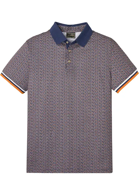 Jersey Poloshirt aus reiner Bio-Baumwolle, Kurzarm in blau von vorne - bonprix