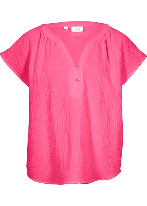 Musselin-Blusentop in pink von vorne - bonprix