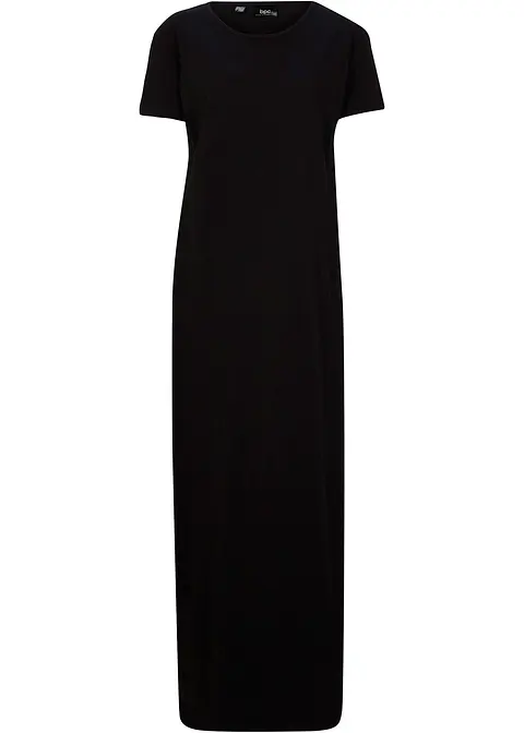 Maxikleid aus reiner Baumwolle in schwarz von vorne - bonprix