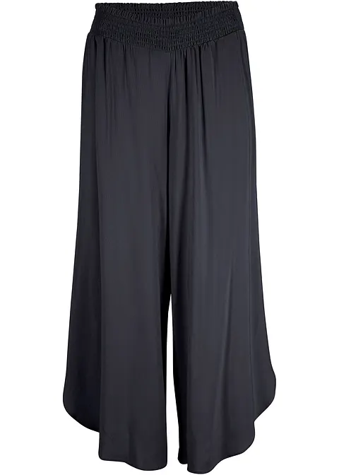 Wadenlange Culotte aus nachhaltiger Viskose in grau von vorne - bonprix