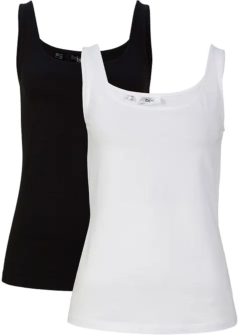 Top (2er Pack) in weiß von vorne - bonprix