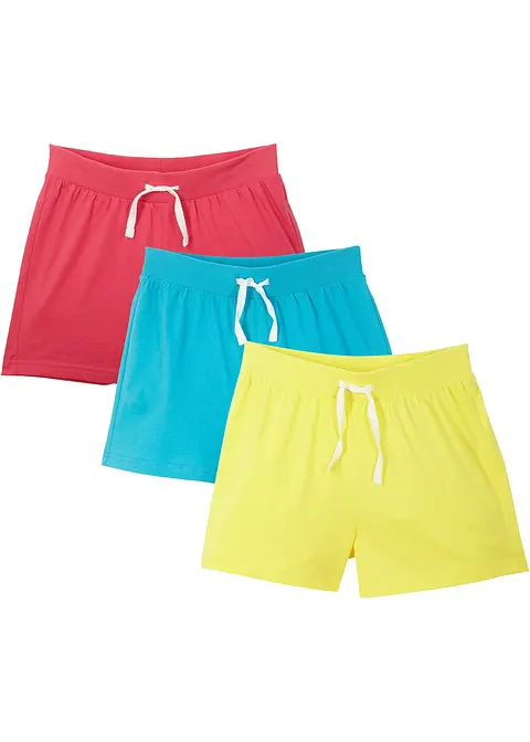 Jersey-Shorts aus reiner Bio-Baumwolle (3er Pack) in blau von vorne - bonprix