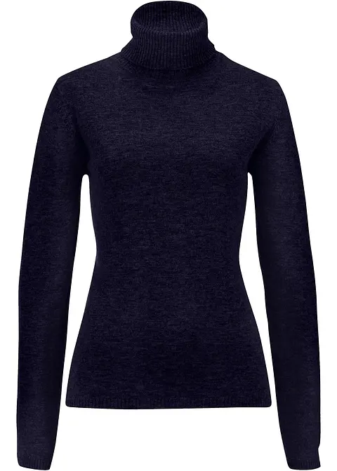 Wollpullover mit Good Cashmere Standard®-Anteil in blau von vorne - bonprix PREMIUM