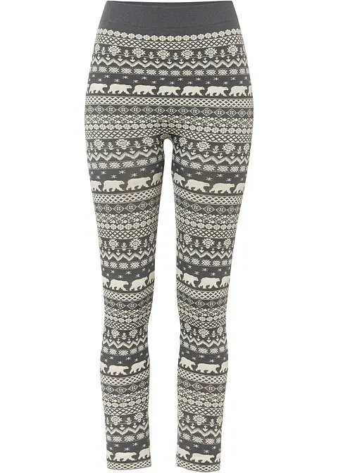 Thermo-Leggings mit recyceltem Polyester in grau von vorne - bpc bonprix collection