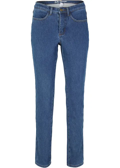 Thermojeans, Super-Kuschel, Slim in blau von vorne - bonprix